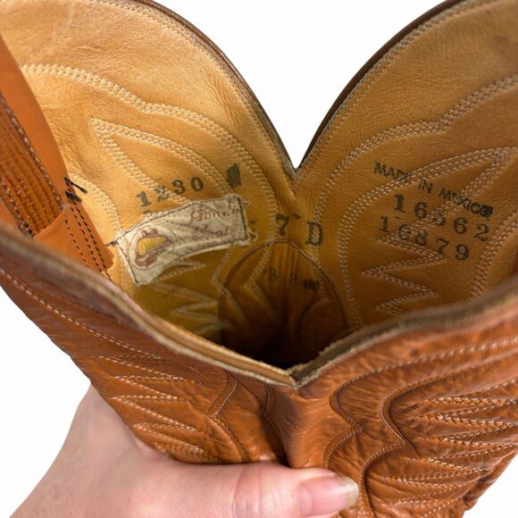 Vintage Hondo Mens 7D Western Cowboy Boots Brown Womens 8.5 Made In Mexico main image 13